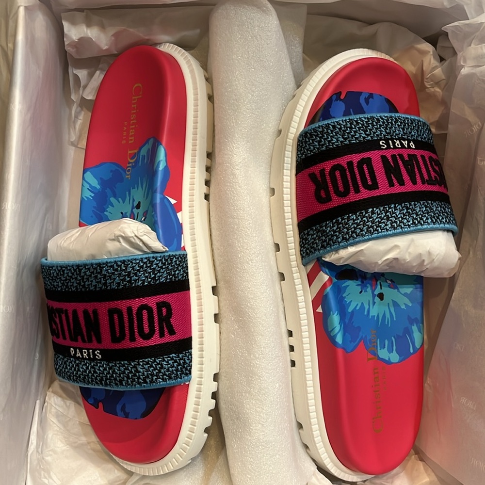 DIOR Sandal DWAY Slide 100% Authentic - Picture 6 of 10